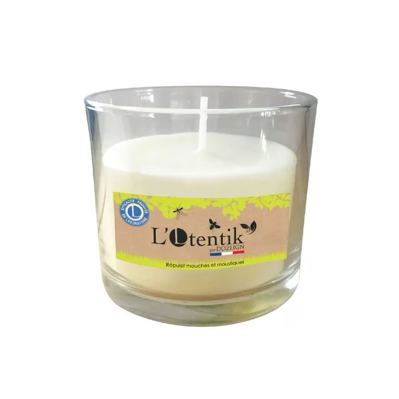 Bougie répulsive mouches moustiques au géraniol - 90 grs