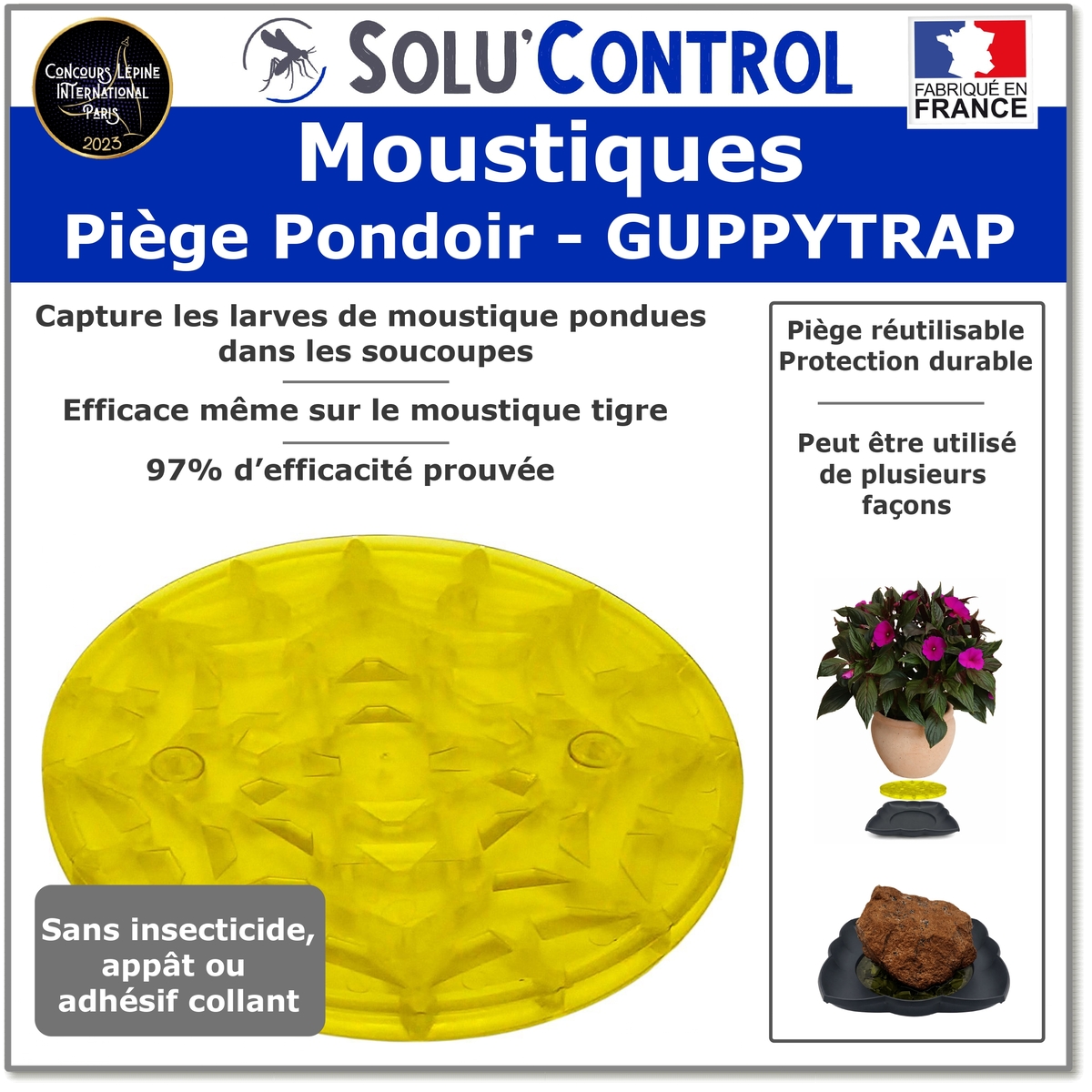 Piège Pondoir Guppy Trap Larvicide Moustiques - Labyrinthe - Fabriqué en France
